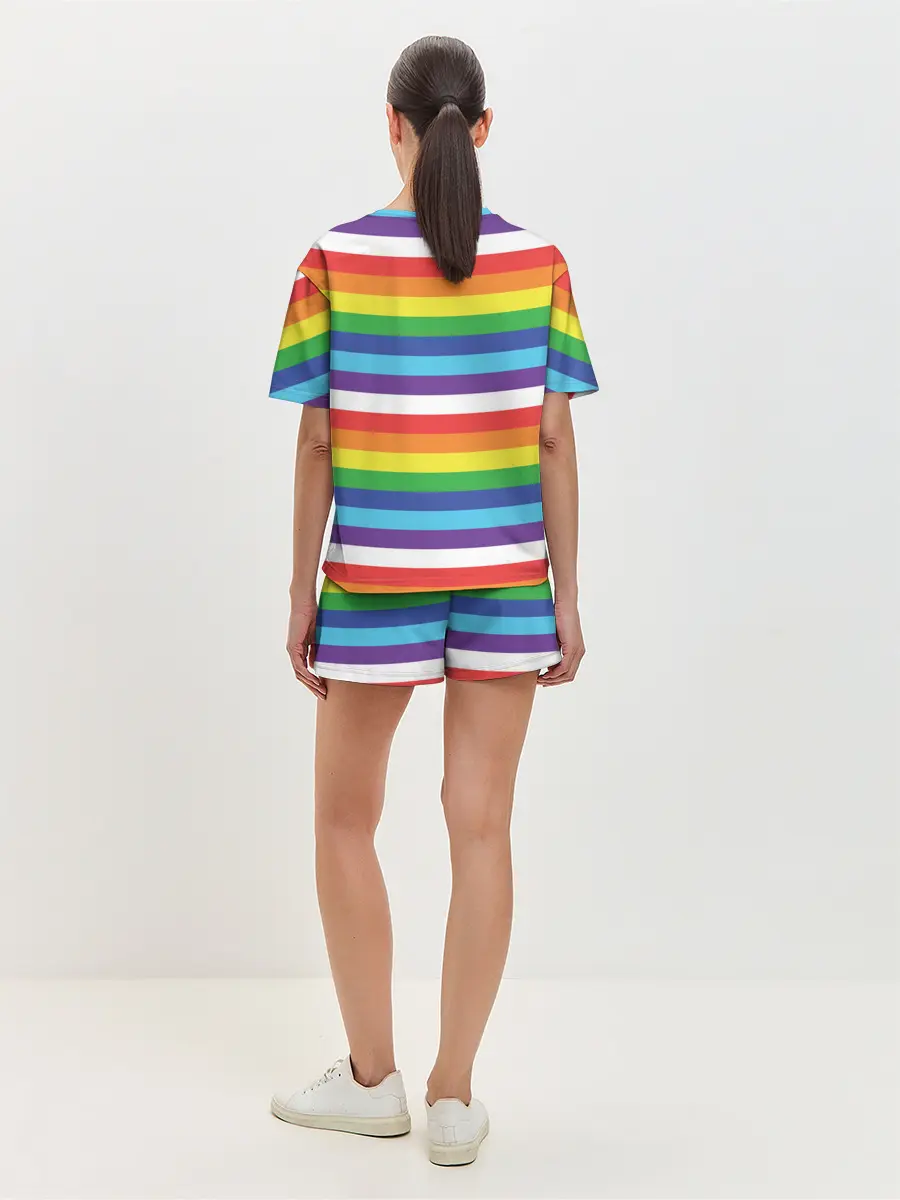Женская пижама с шортами / Радужные полосы