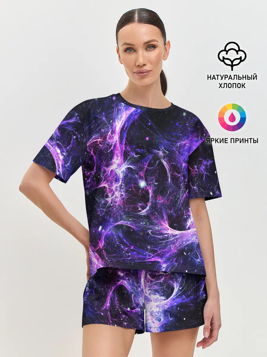 Женская пижама с шортами / SPACE STARS | КОСМОС ЗВЁЗДЫ