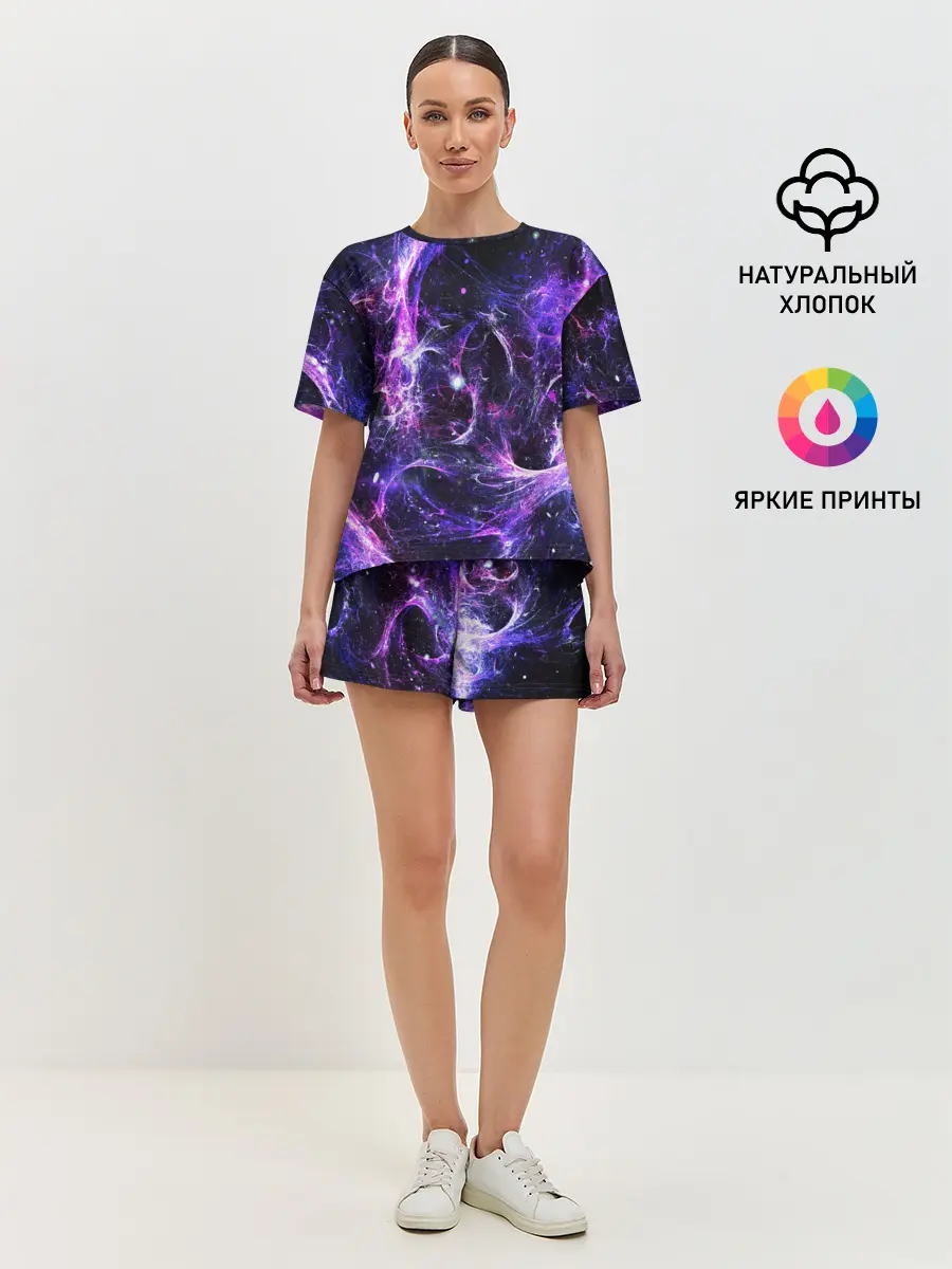 Женская пижама с шортами / SPACE STARS | КОСМОС ЗВЁЗДЫ