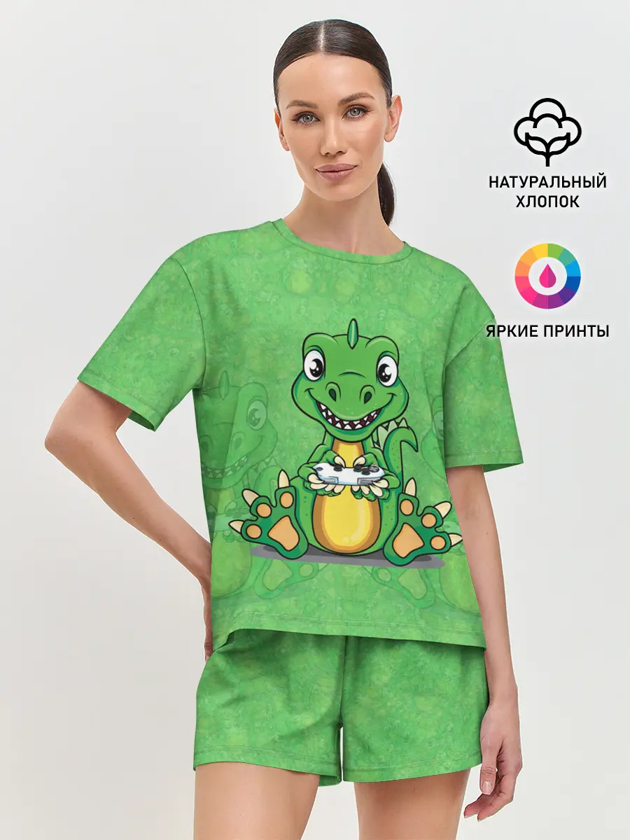 Женская пижама с шортами / Дракоша-геймер