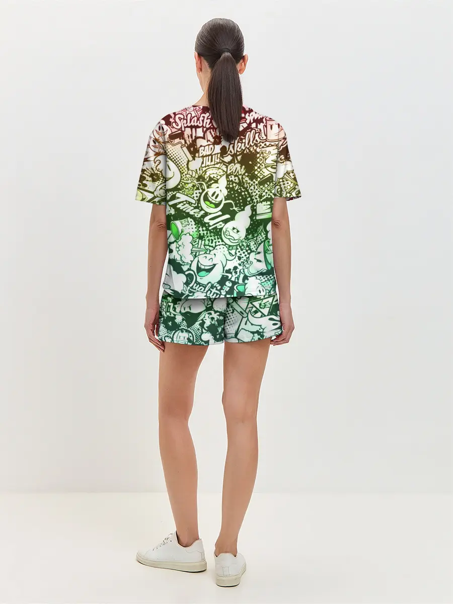 Женская пижама с шортами / Граффити