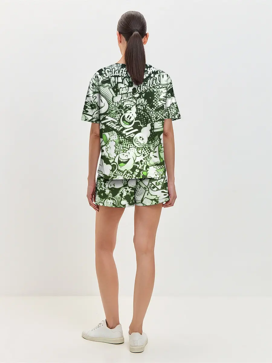 Женская пижама с шортами / Граффити