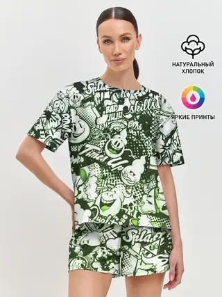 Женская пижама с шортами / Граффити