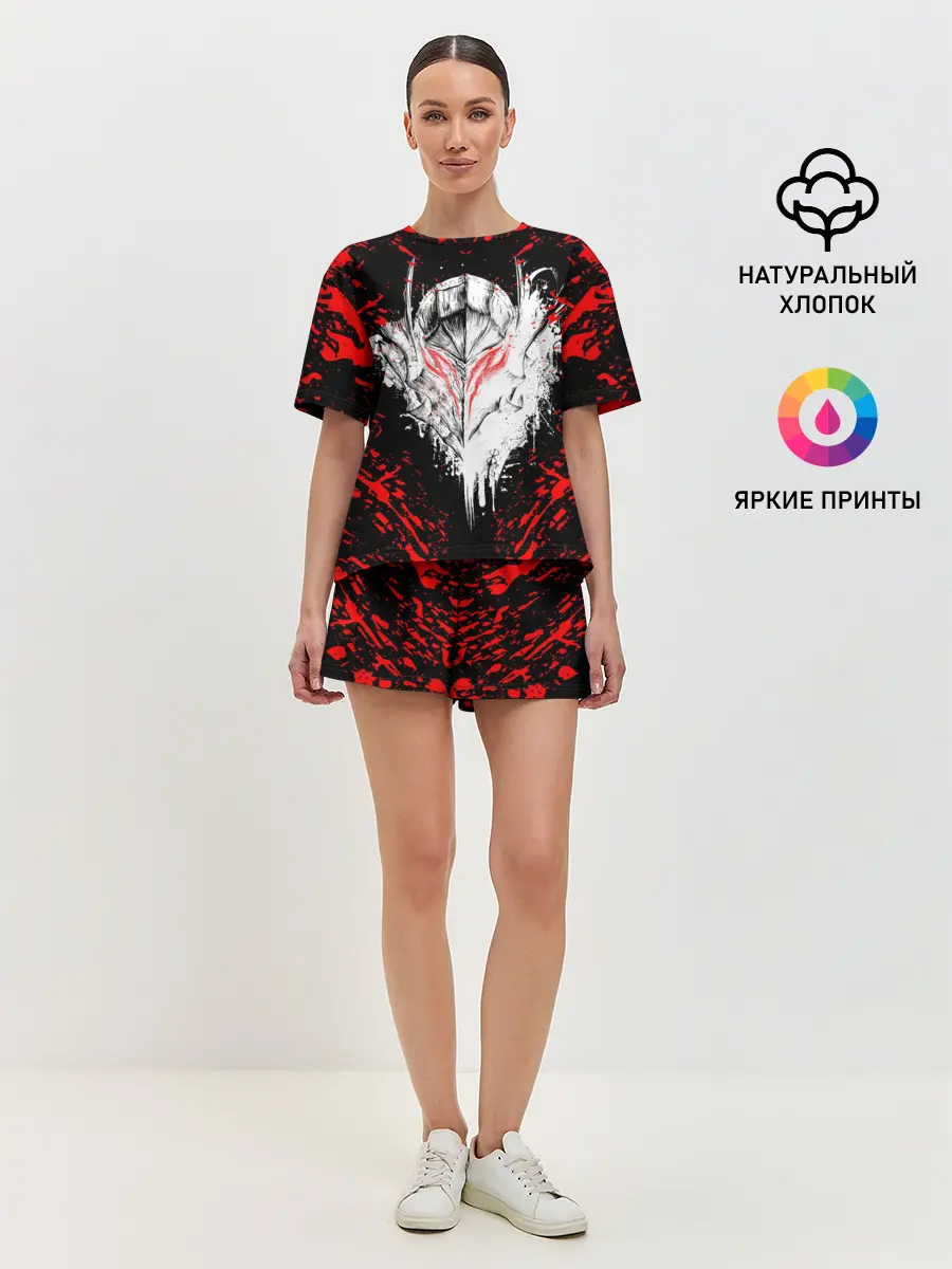 Женская пижама с шортами / Берсерк маска белая