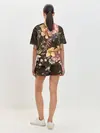 Женская пижама с шортами / цветы