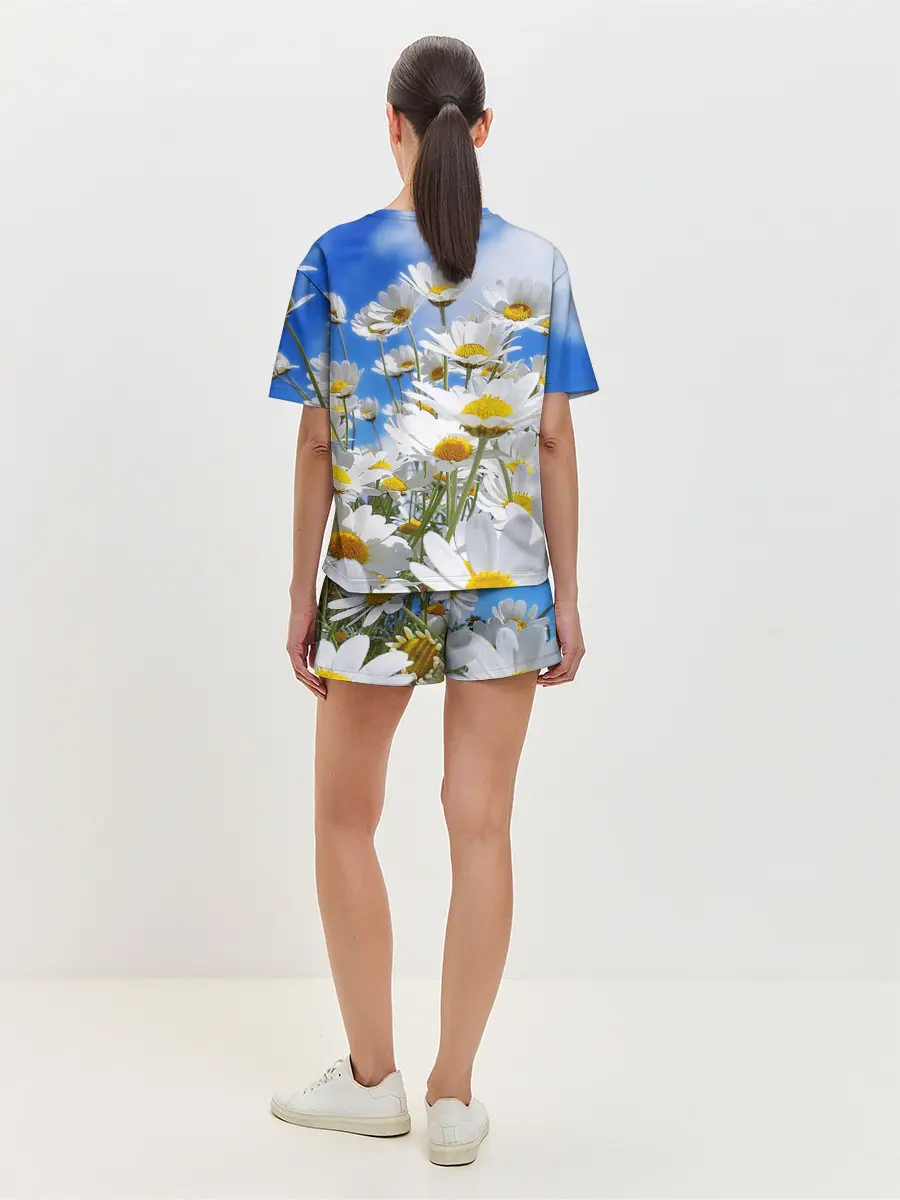 Женская пижама с шортами / Ромашки
