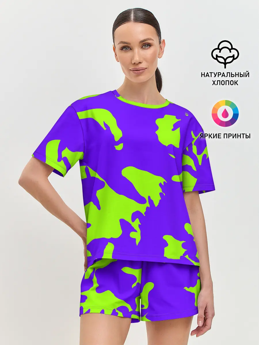 Женская пижама с шортами / тeкстура