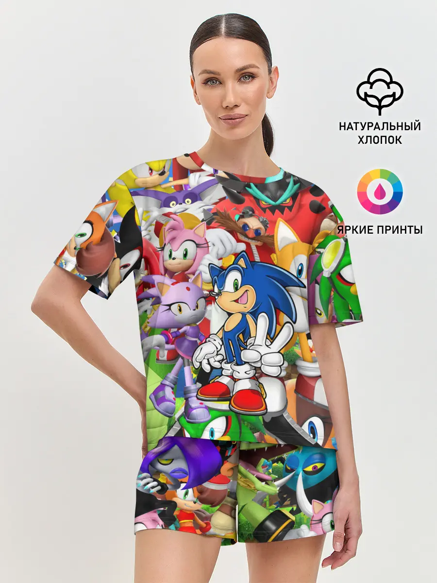 Женская пижама с шортами / Sonic ПЕРСОНАЖИ