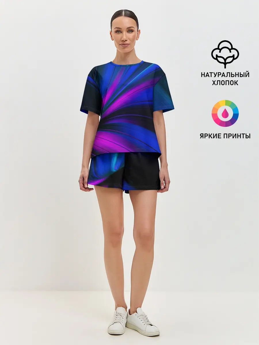 Женская пижама с шортами / НЕОНОВЫЕ ВОЛНЫ | NEON STRIPES