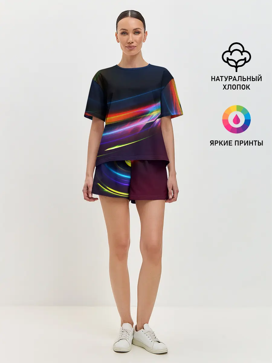 Женская пижама с шортами / NEON STRIPES