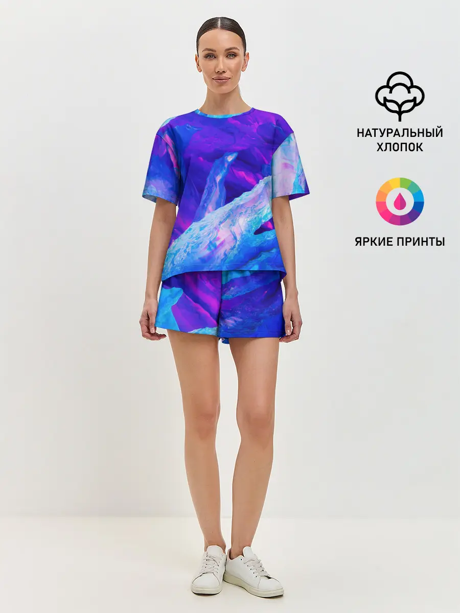 Женская пижама с шортами / ЛЕДЯНОЙ НЕОН