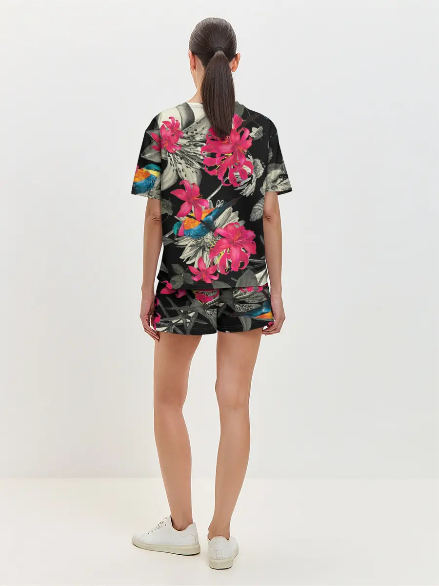 Женская пижама с шортами / Цветы