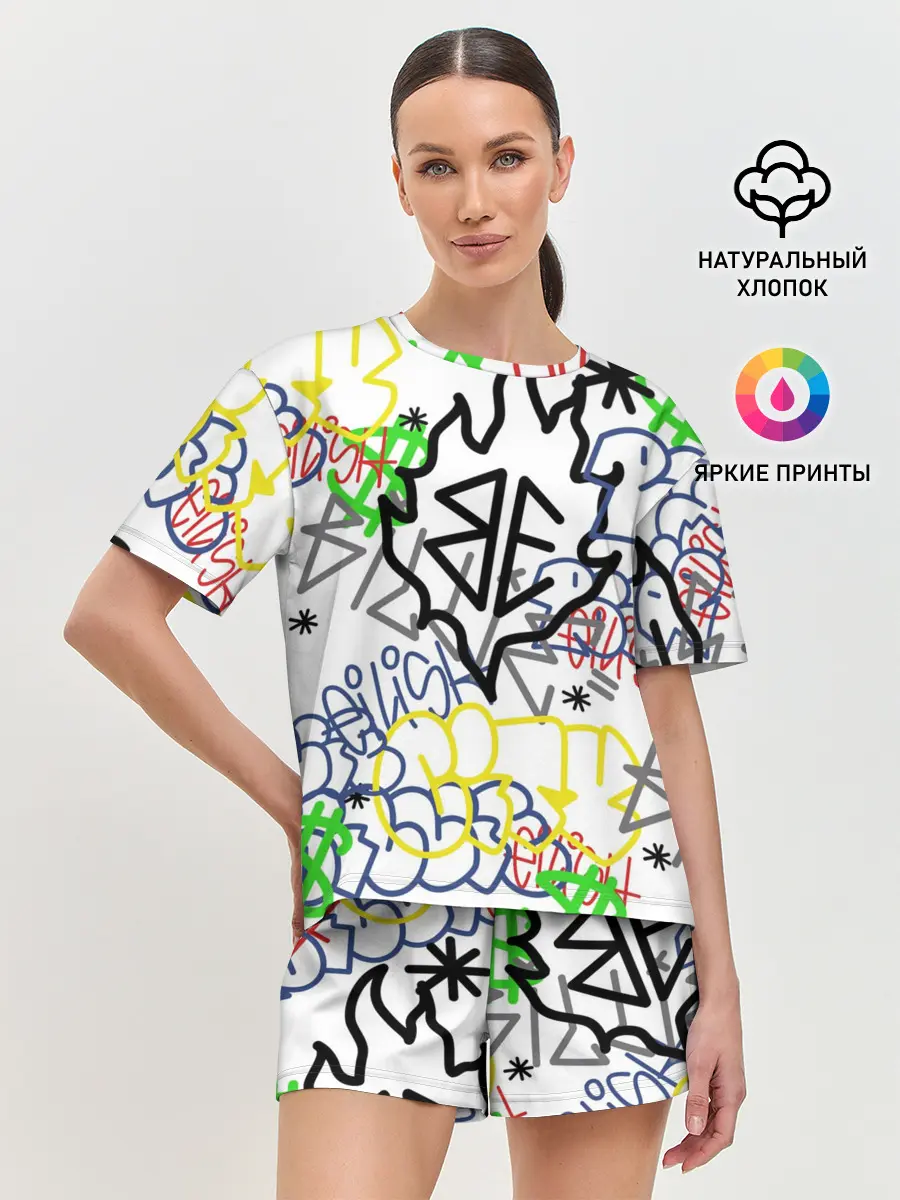 Женская пижама с шортами / BILLIE EILISH GRAFFITI