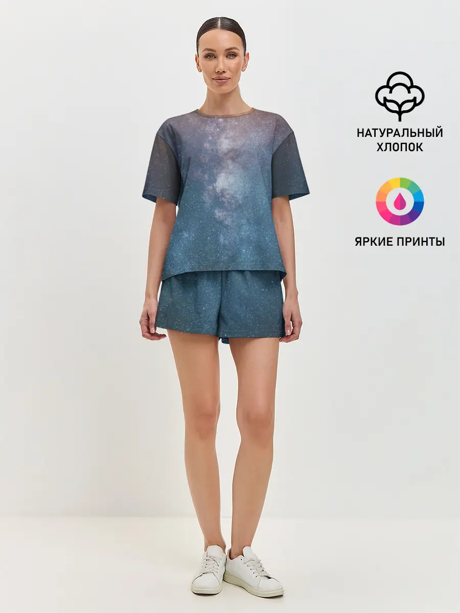 Женская пижама с шортами / Космос