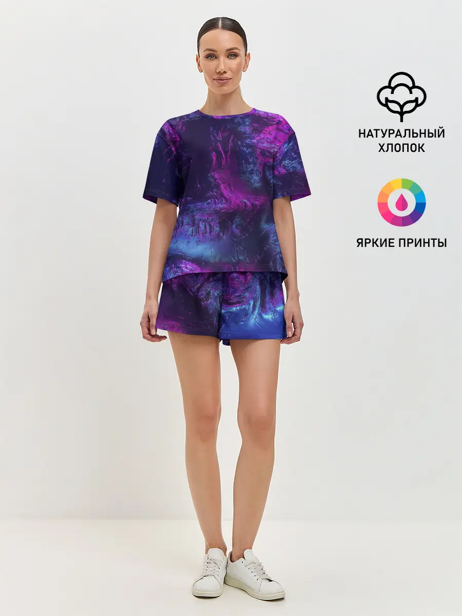 Женская пижама с шортами / Неон