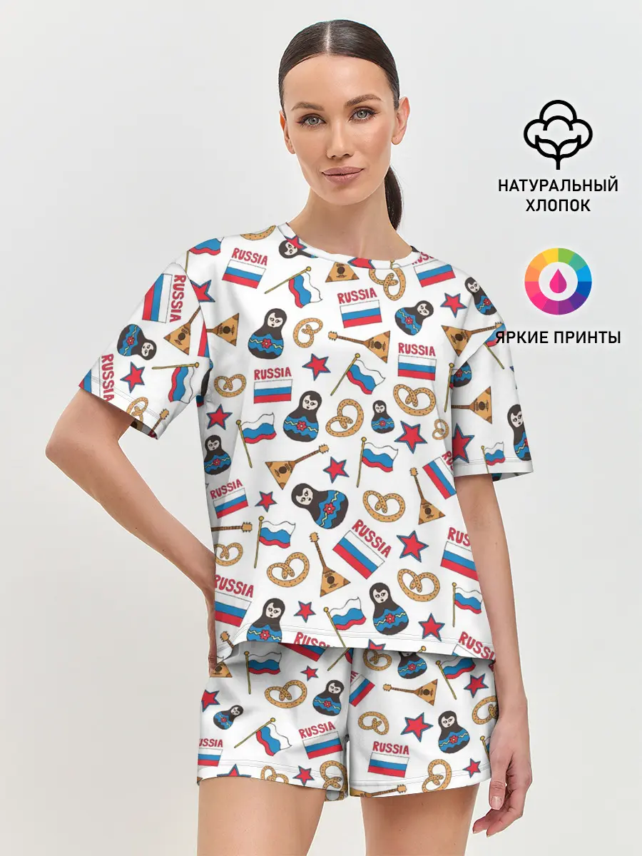 Женская пижама с шортами / РОССИЯ УЗОР