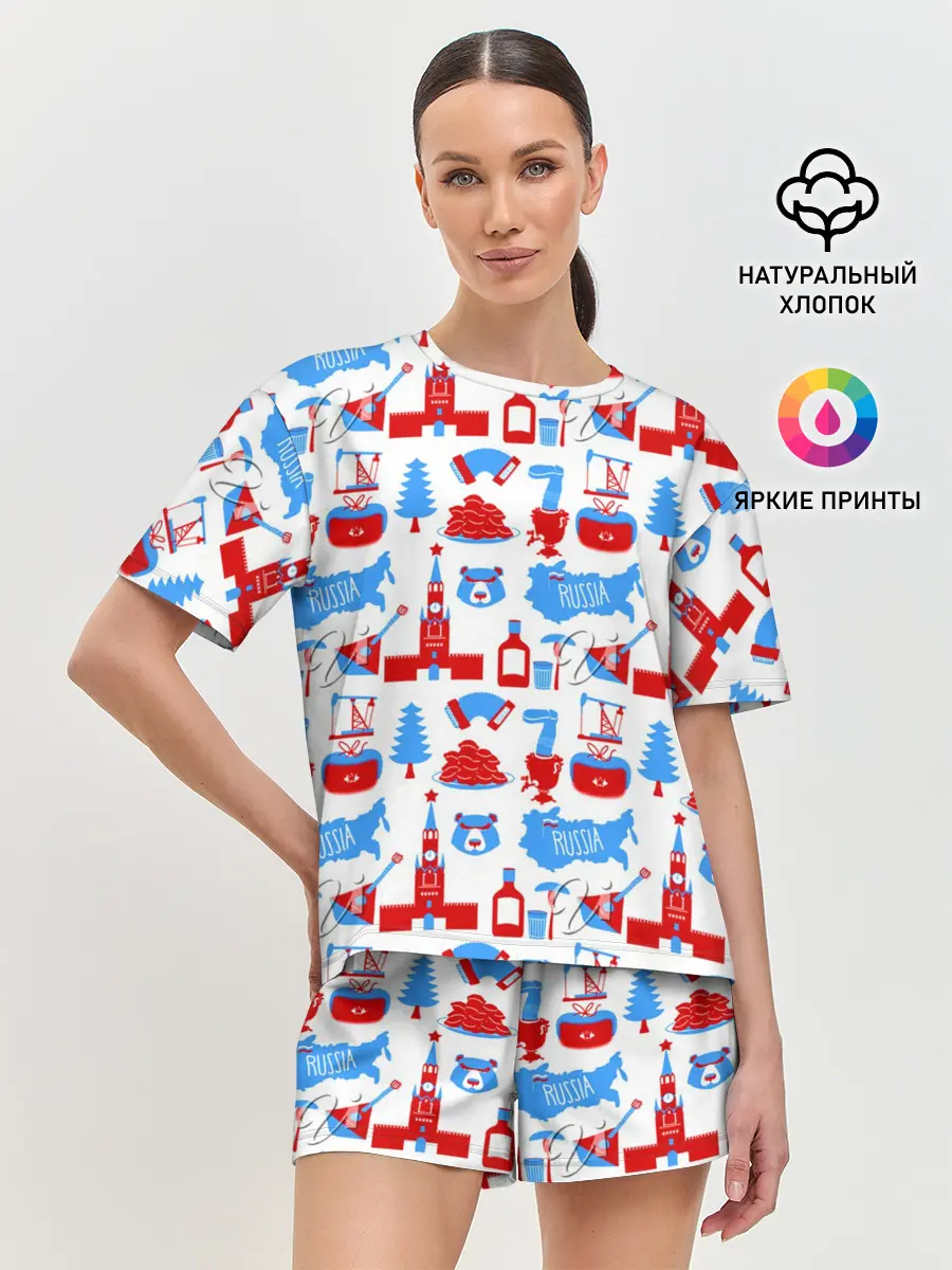 Женская пижама с шортами / РОССИЯ УЗОР