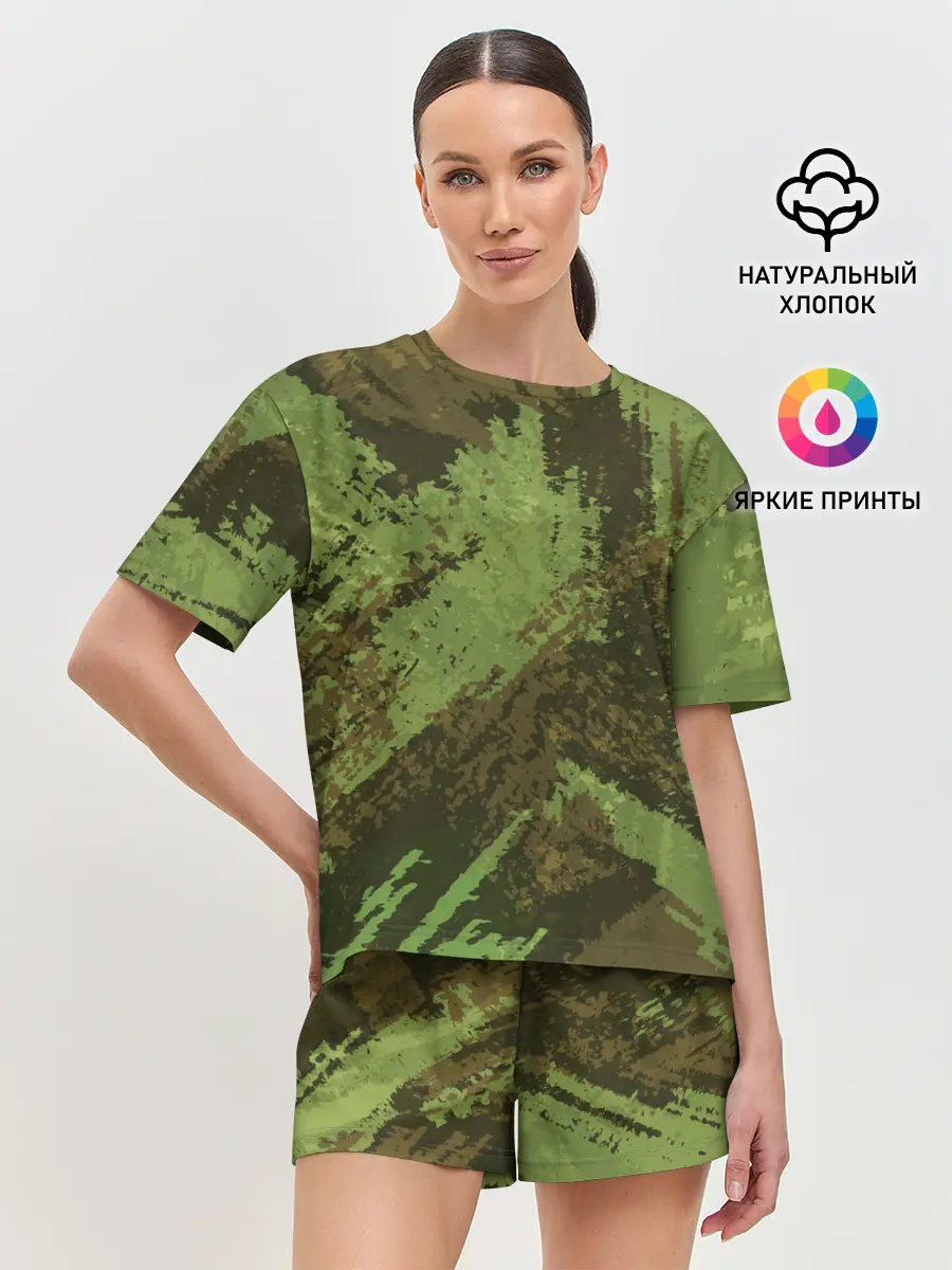 Женская пижама с шортами / КАМУФЛЯЖ BROWN