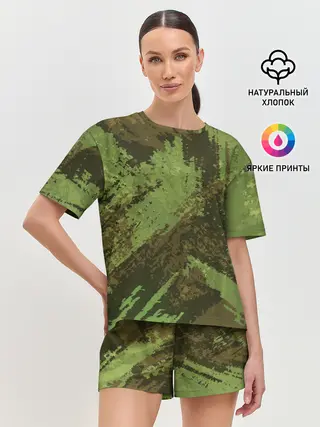 Женская пижама с шортами / КАМУФЛЯЖ BROWN