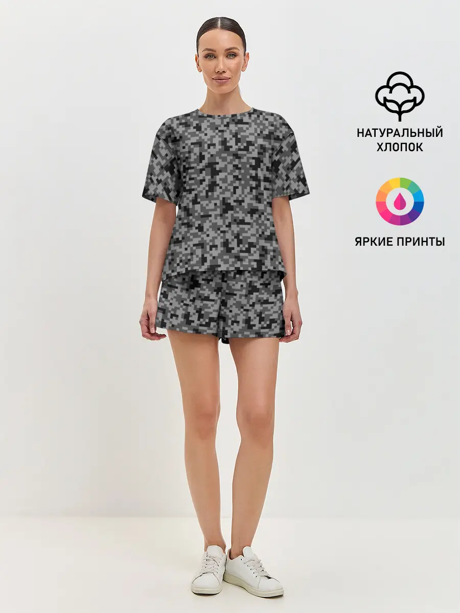 Женская пижама с шортами / КАМУФЛЯЖ GRAY