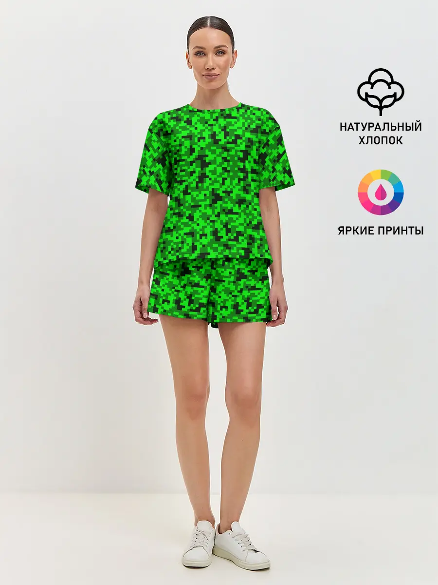 Женская пижама с шортами / КАМУФЛЯЖ GREEN
