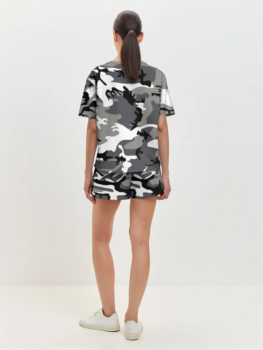 Женская пижама с шортами / Автомобильные войска камуфляж