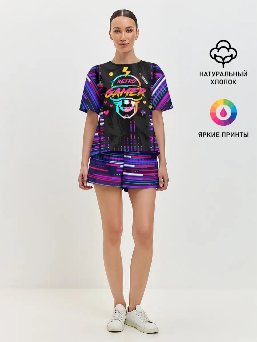 Женская пижама с шортами / RETROGAMER3D47