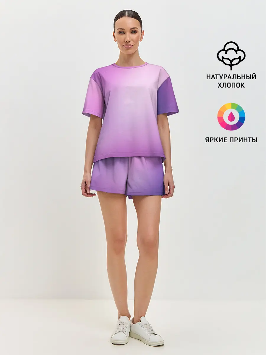 Женская пижама с шортами / Нежный фиолет