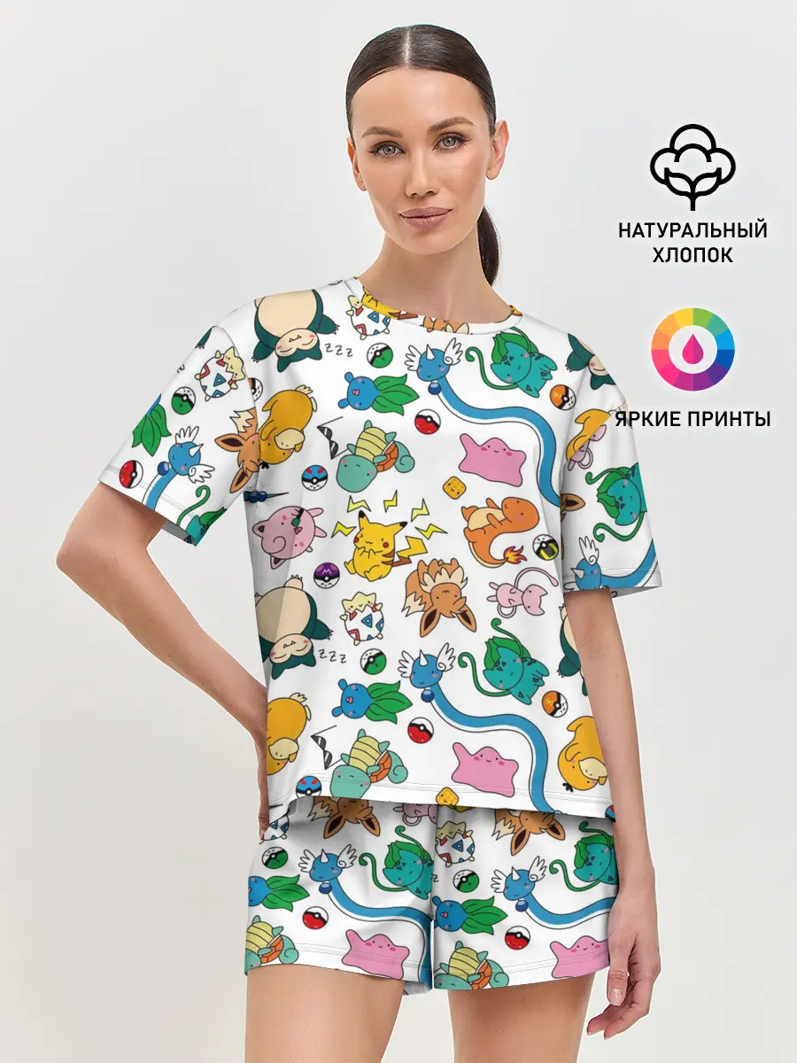 Женская пижама с шортами / ПОКЕМОНЫ