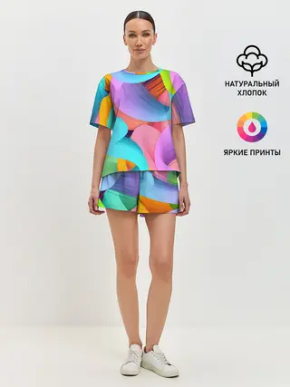 Женская пижама с шортами / абстракция