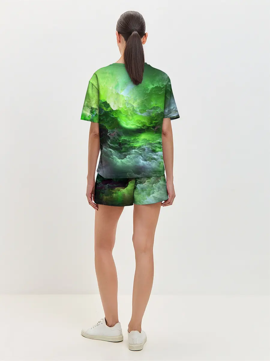 Женская пижама с шортами / GREEN SPACE | ЗЕЛЁНЫЙ КОСМОС