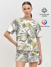 Женская пижама с шортами / Тропики хаки