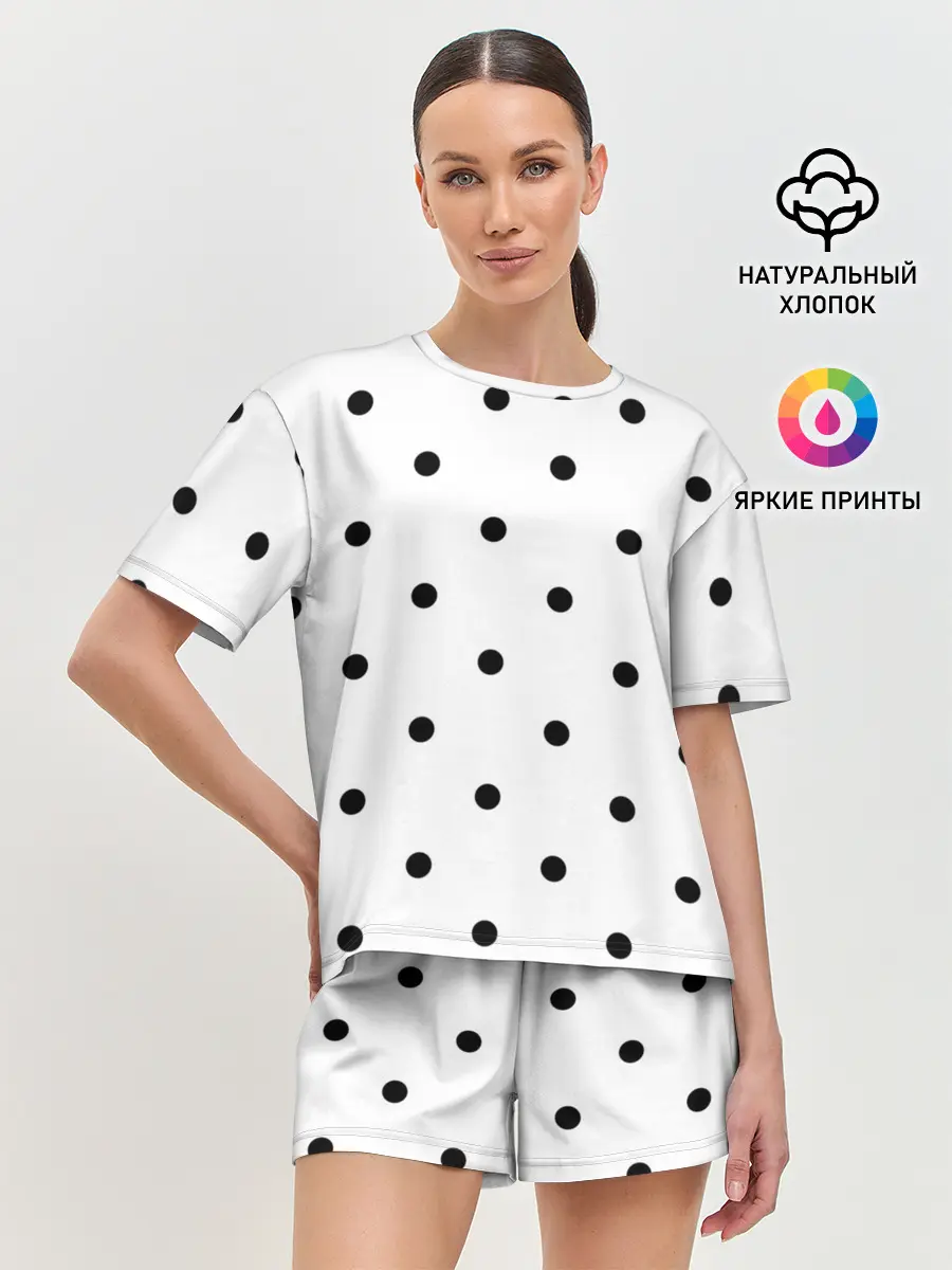 Женская пижама с шортами / горошек