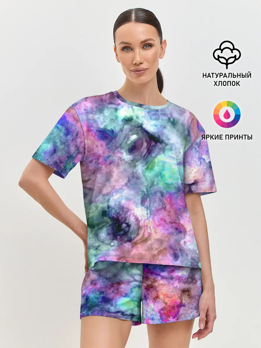Женская пижама с шортами / Color splashes