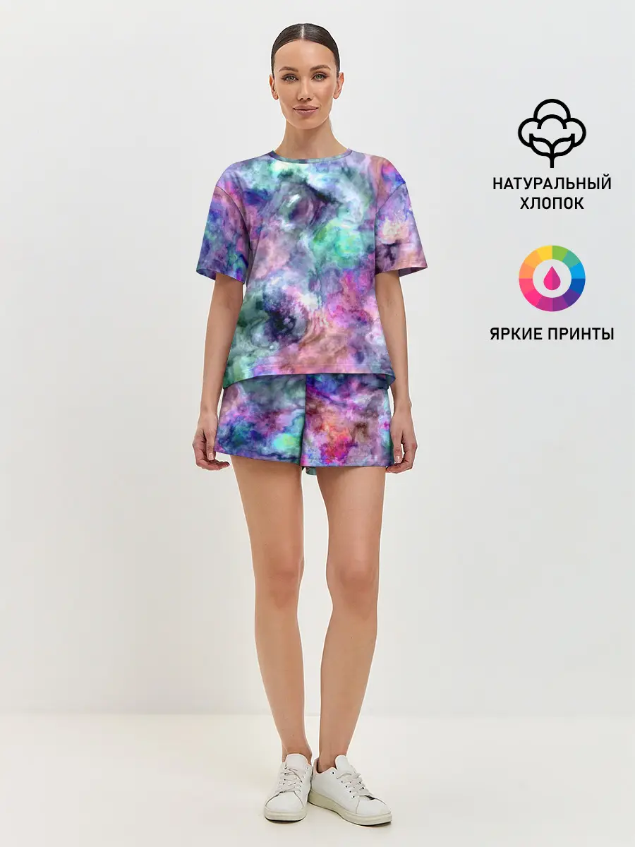 Женская пижама с шортами / Color splashes