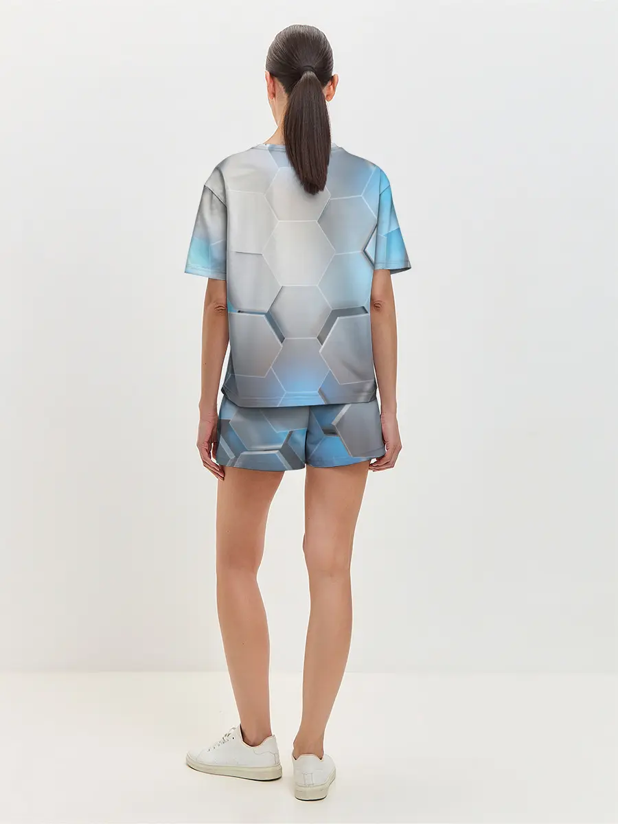 Женская пижама с шортами / 3D соты