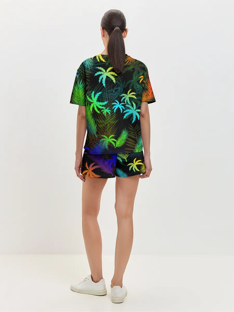 Женская пижама с шортами / ПАЛЬМЫ / ТРОПИКИ
