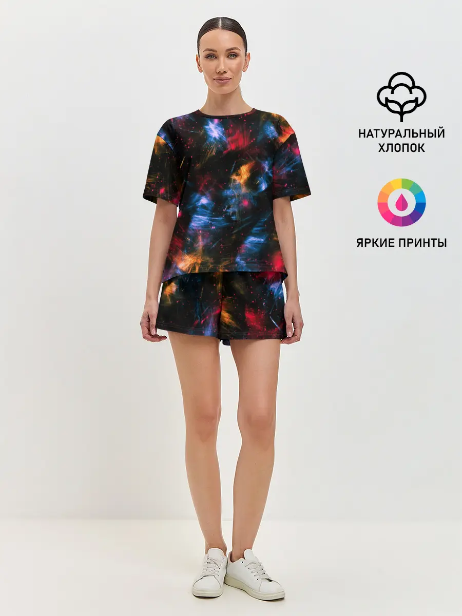 Женская пижама с шортами / КОСМИЧЕСКИЕ ВОЛНЫ