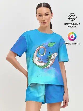 Женская пижама с шортами / Унесенные призраками Хаку