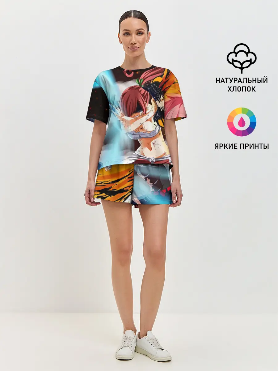 Женская пижама с шортами / Нацу и Грей против Эльзы