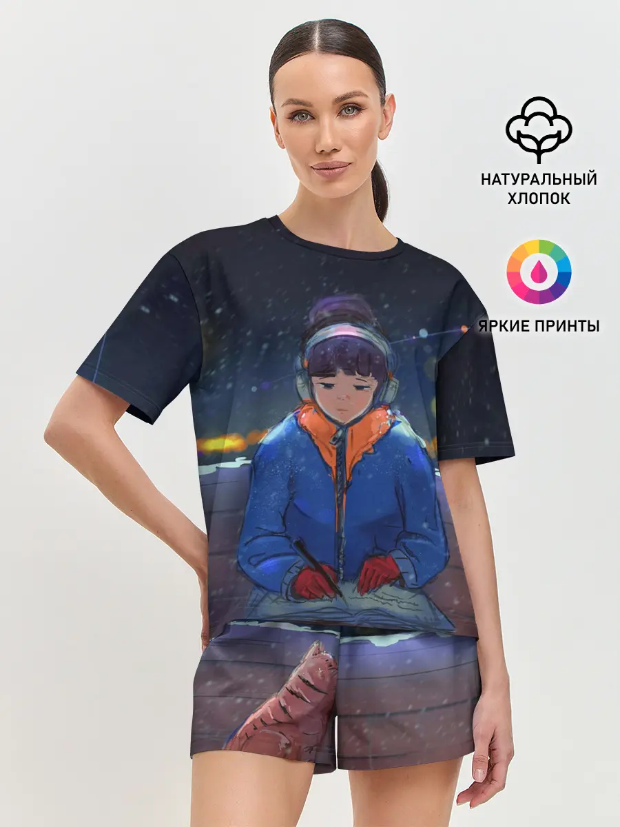 Женская пижама с шортами / Зима