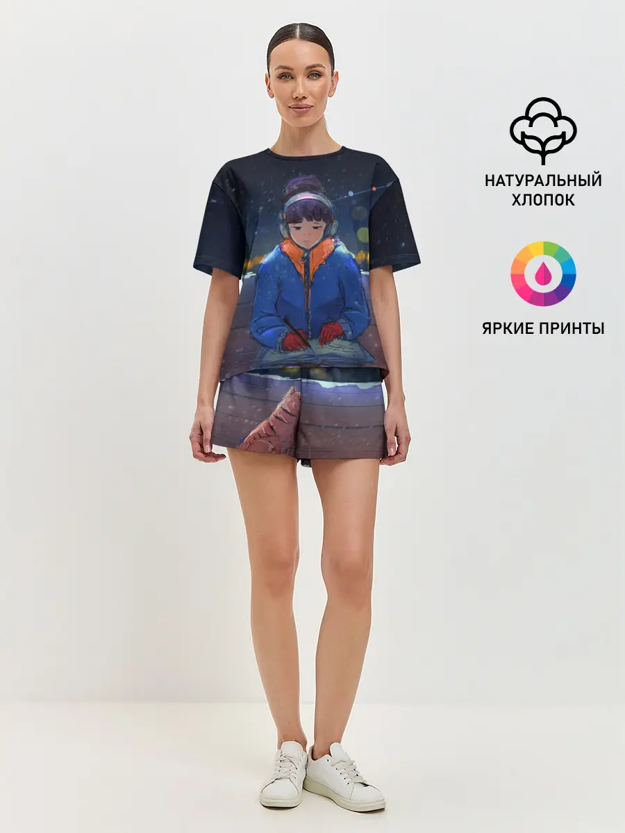 Женская пижама с шортами / Зима