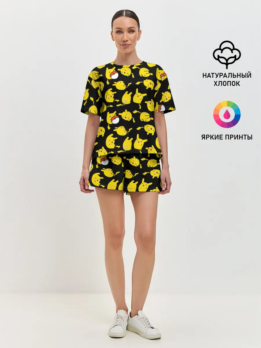 Женская пижама с шортами / Пикачу