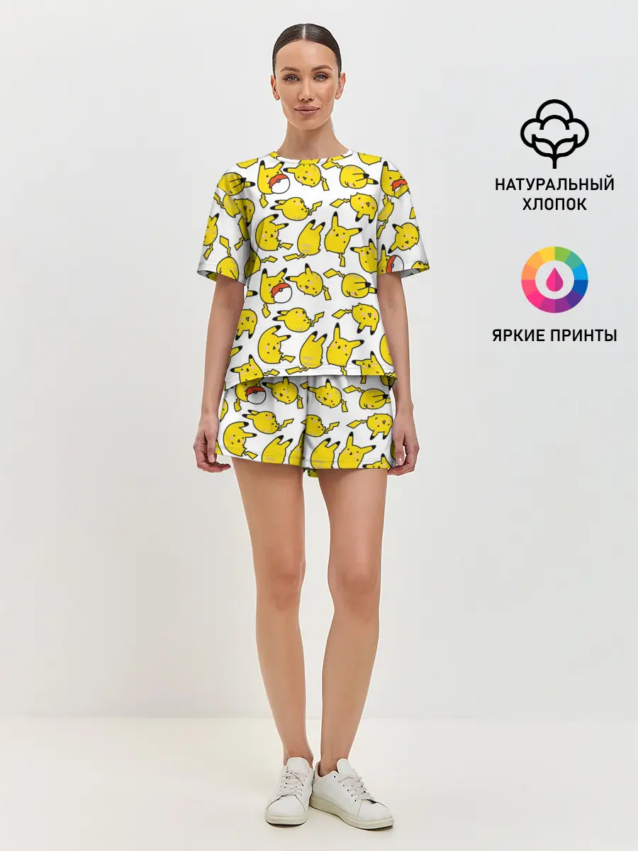 Женская пижама с шортами / Пикачу