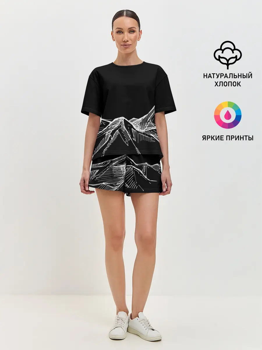 Женская пижама с шортами / Горы