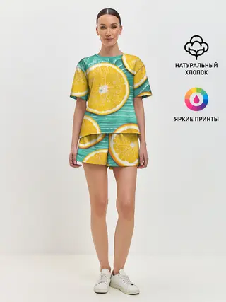 Женская пижама с шортами / Апельсины