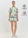 Женская пижама с шортами / Цветы