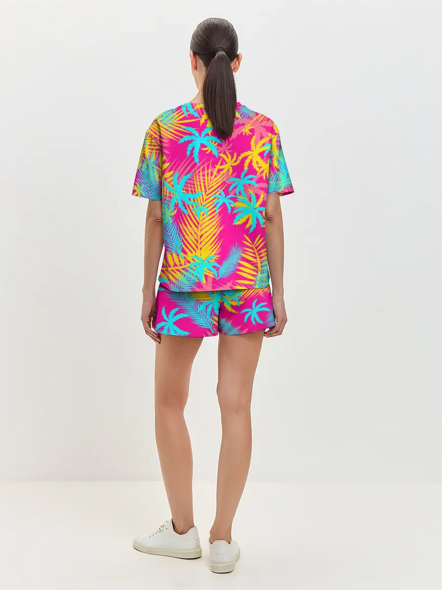 Женская пижама с шортами / НЕОНОВЫЕ ПАЛЬМЫ / НЕОН / NEON