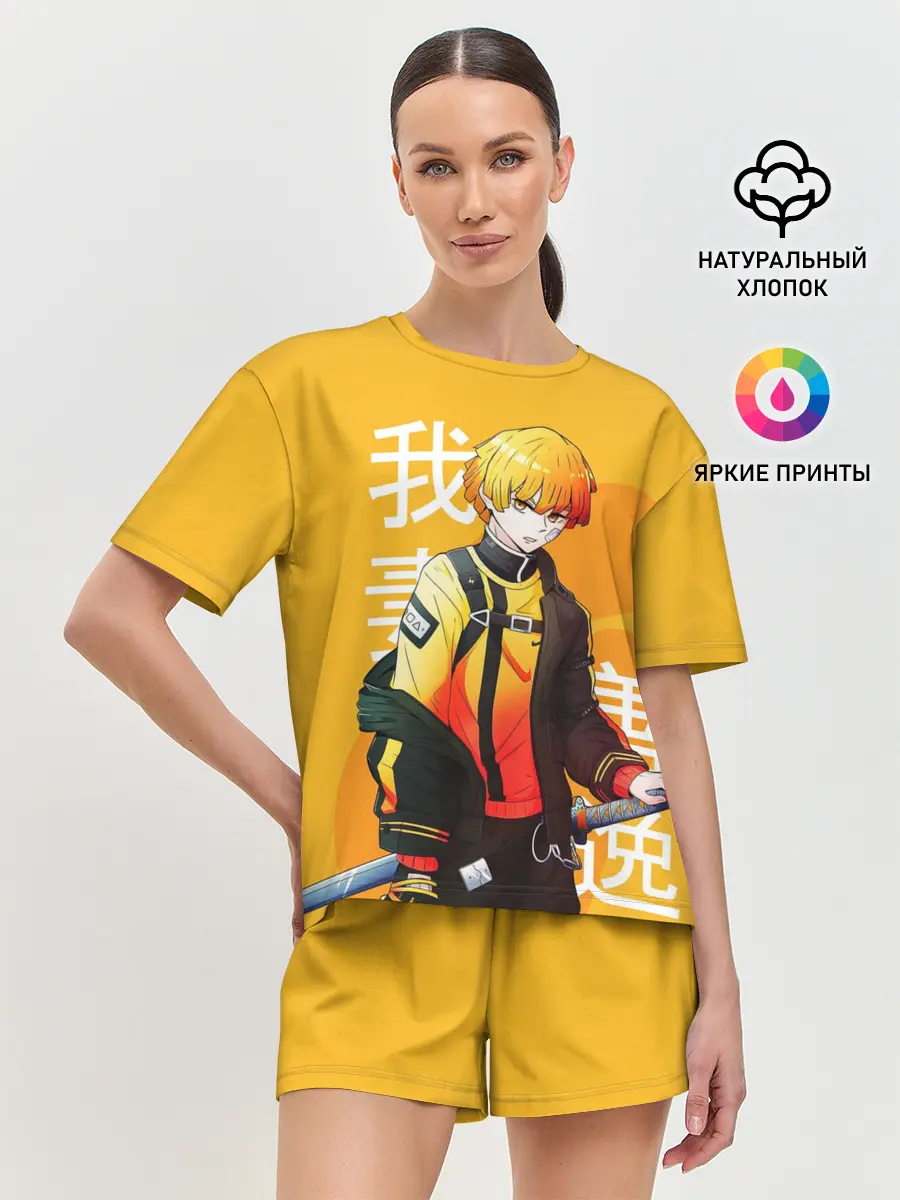 Женская пижама с шортами / Зеницу Агацума с клинком