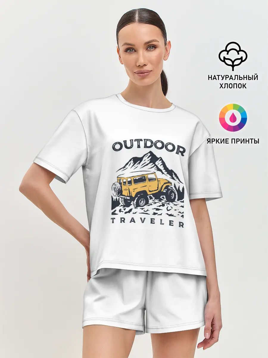 Женская пижама с шортами / Путешественник | Outdoor